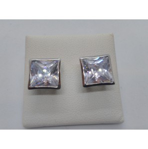 Zilver oorknop velszet. zirkonia VK 9 mm - 3095457