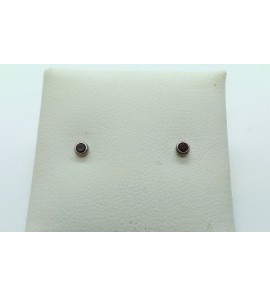 Zilver oorknop 2 mm met rood zirkonia - 3102828