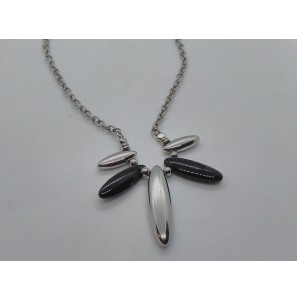 Edelstaal collier met onix 42 cm - 3112994