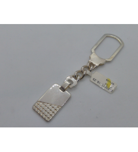 Zilver sleutelhanger 19x29mm mat/poli - 3122095