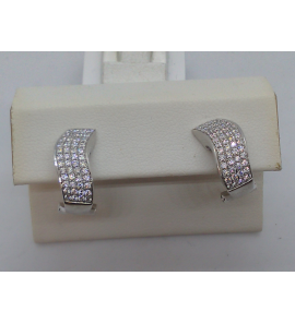 Zilver oorknop RH glans met zirkonia - 3123067