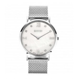 ZINZI Roman horloge witte parelmoer wijzerplaat / mesh band - 3180878