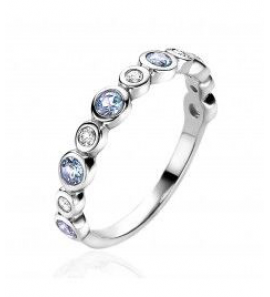 ZINZI zilv. aanschuifring blauw en wit zirkonia's mt. 54 - 3200583