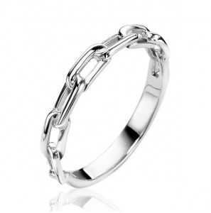 Zinzi zlv. ring met ovale schakels maat 52 - 3202452