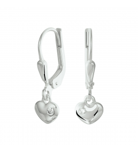 Zilver oorhangers met hartje - 3222666