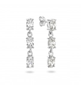 Zilver oorhangers met zirkonia's - 3220645