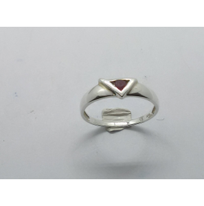 Zilver dames ring met robijn mt. 16½ - 3221155