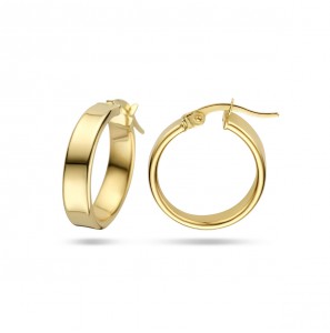Goud klap-creolen rechthoek 18x4 mm - 3223742