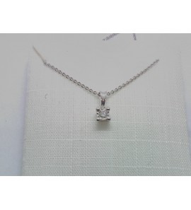 Goud wit anker collier met 4p hanger 0.03 crt WE-SI  42-45 cm - 847