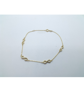 Goud armband 4x infinety 19.5 cm - 3241656
