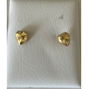 Goud oorknop met schroefsluiting hartje facet - 3250264