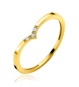 ZINZI Gold 14 karaat gouden ring in V-model bezet met drie witte zirkonia's ZGR529 - 3250381