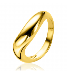 ZINZI gold plated zilveren ring organisch gevormd 6mm breed - 3250403