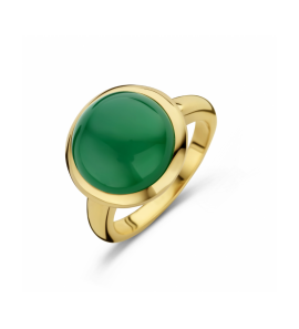 Goud ring groen agaat van 6.91 ct maat 18½ - 3241275